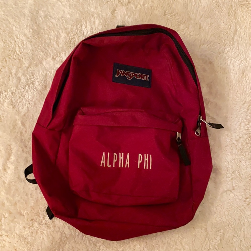 ALPHA PHI Red Jan-sport Backpack